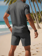 Conjunto de Shorts para Homem | Polo e Calção | Poliéster