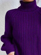 Perla | Camisola Feminina Gola Alta Canelada com Fenda Lateral