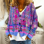 Mulher Cardigan Tricot Caxemira Oversized