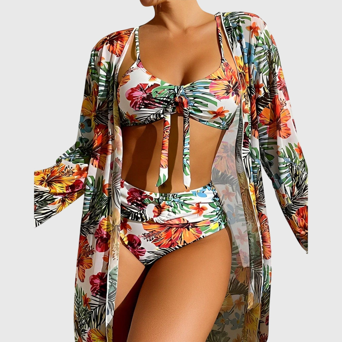 Biquíni Feminino | Estampa Tropical, Dois Volumes