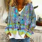 Mulher Cardigan Tricot Caxemira Oversized