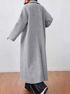 Dione | Mulher Casaco Longo Oversized Gola Lapela
