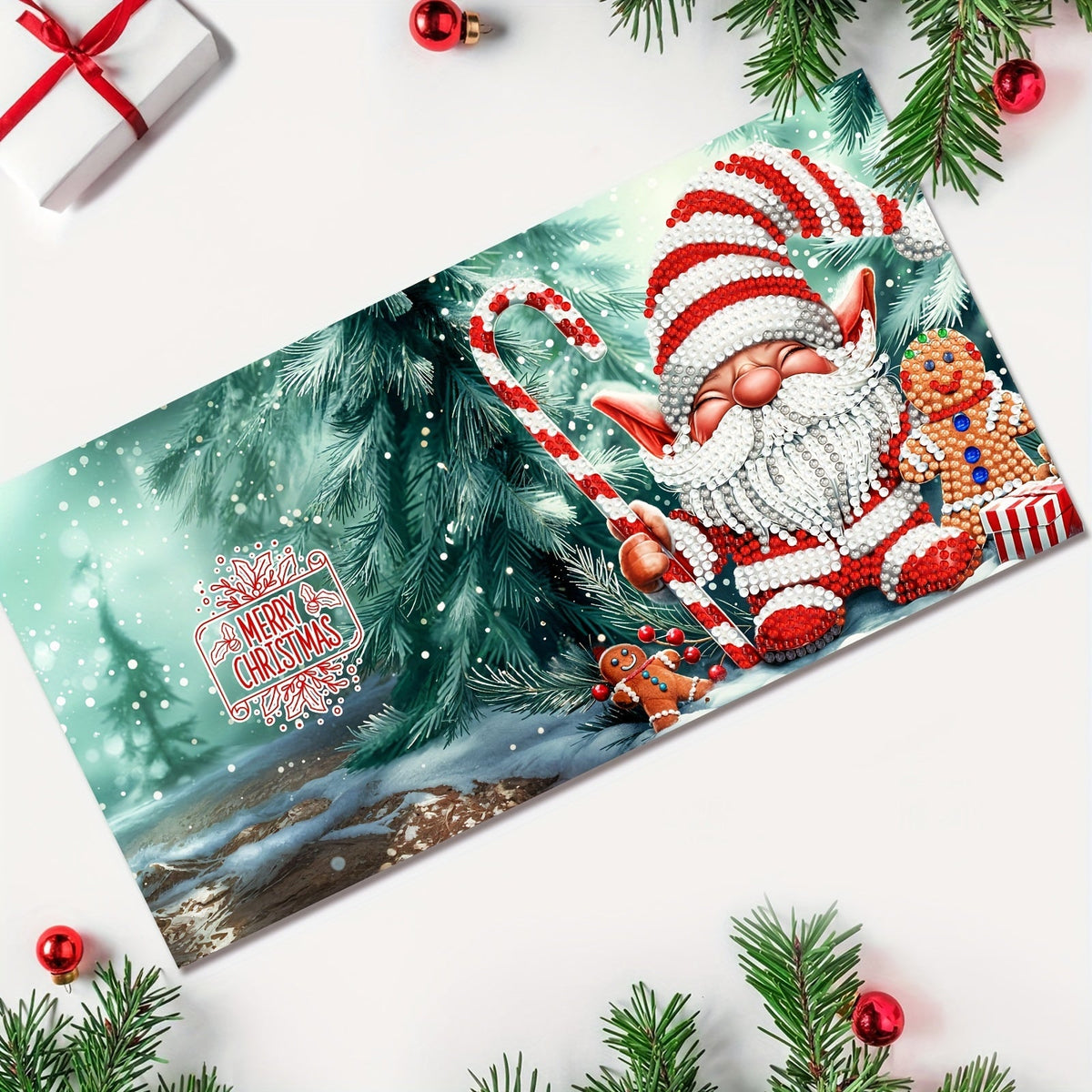 Lyra | Cartões de Natal DIY 5D Diamond Painting | 12 Unidades com Envelopes | Pintura de Diamante