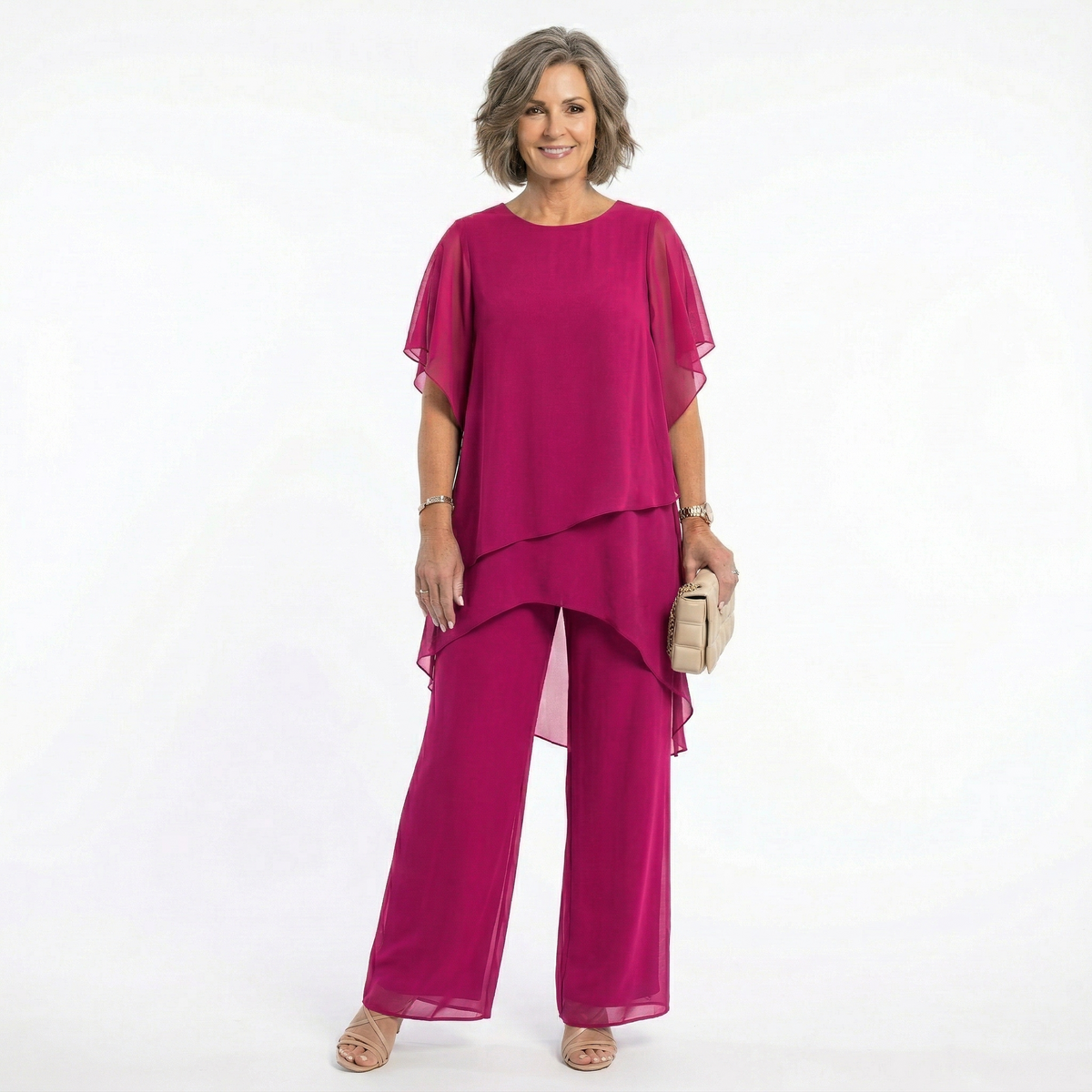 Conjunto Cerimónia Mulher | Túnica Assimétrica, Calças Fluidas