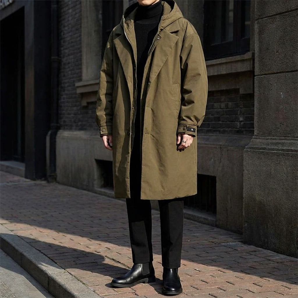 Xanthe | Sobretudo Masculino Longo Resistente ao Vento