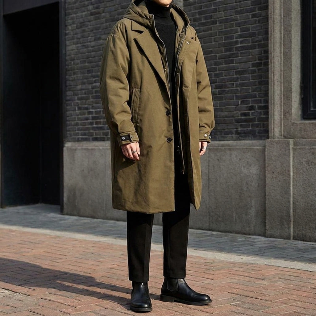 Xanthe | Sobretudo Masculino Longo Resistente ao Vento