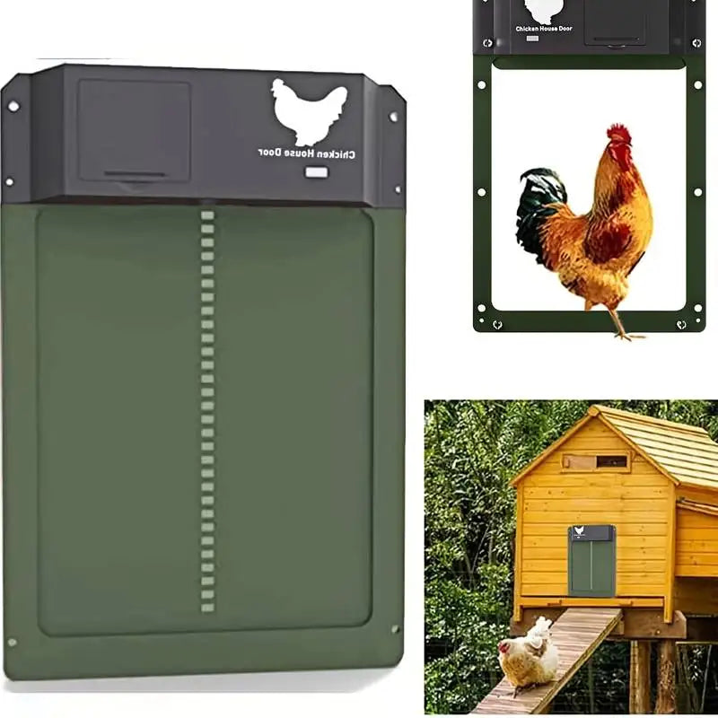 Porta automática para galinheiro resistente à chuva com sensor de luz