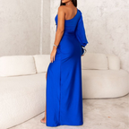Vestido de Noite Feminino | Uma Ombreira, Assimétrico, Ajustado