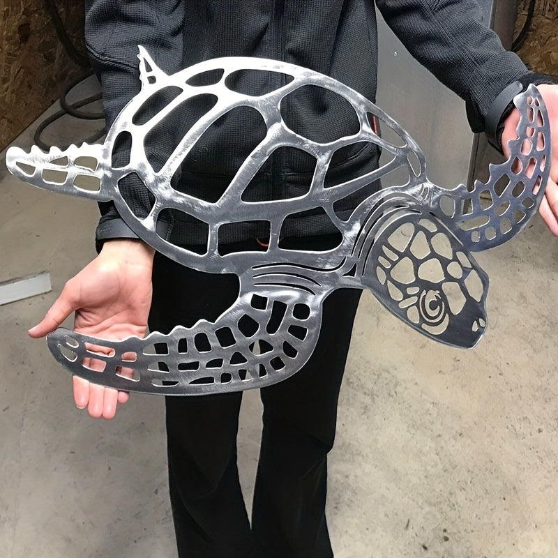 Uma | Arte de Parede Tartaruga do Mar em Metal Feita à Mão