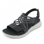 Sandálias Femininas com Velcro | Conforto Ajustável | Couro PU