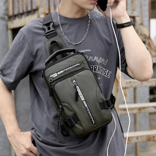 Mochila antifurto impermeável com porta USB e sleeve para portátil