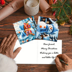 Linnea | Kit de Pintura Diamante DIY | 12 Cartões de Natal e Aniversário | Boneco de Neve e Rena
