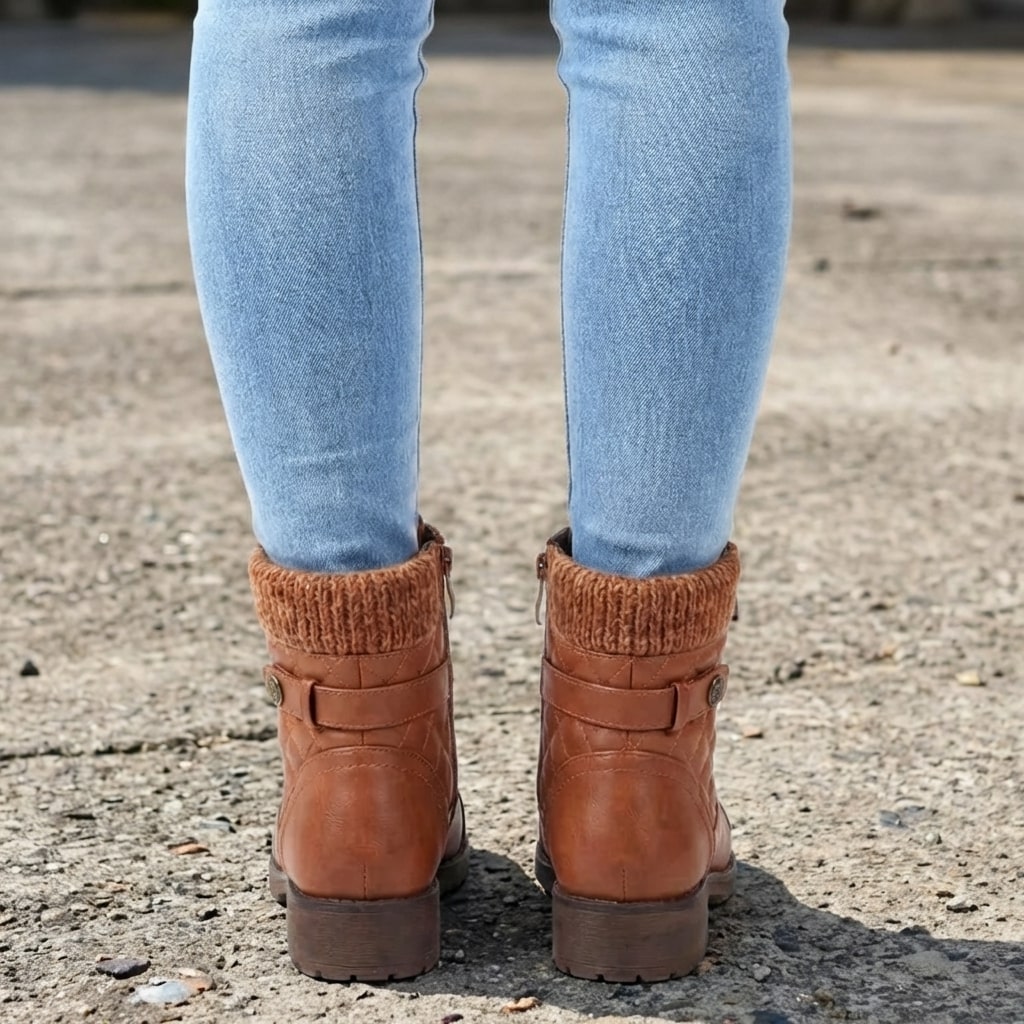 Romilly | Botins de Couro Femininos Salto Bloco