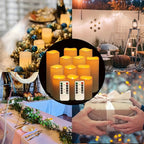 Valentina | Velas LED sem Chama | 12 Unidades, Impermeáveis, com Timer e Telecomando | Cor Marfim