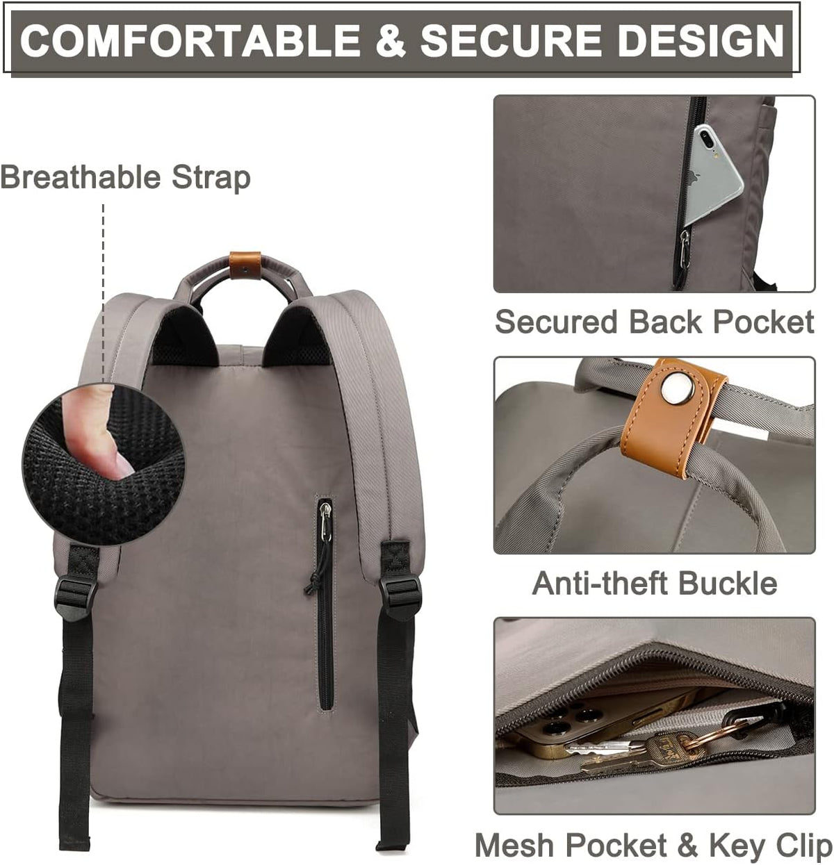 Mochila para Laptop 15,6" | Resistente à Água, Vintage | Organizer, Vinylon