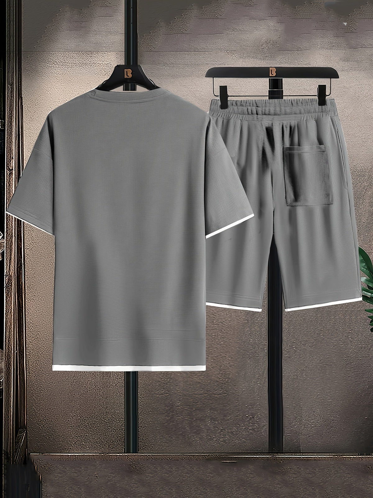 Inez | Conjunto Masculino de Duas Peças | Tecido Waffle, Relaxed Fit | Respirável