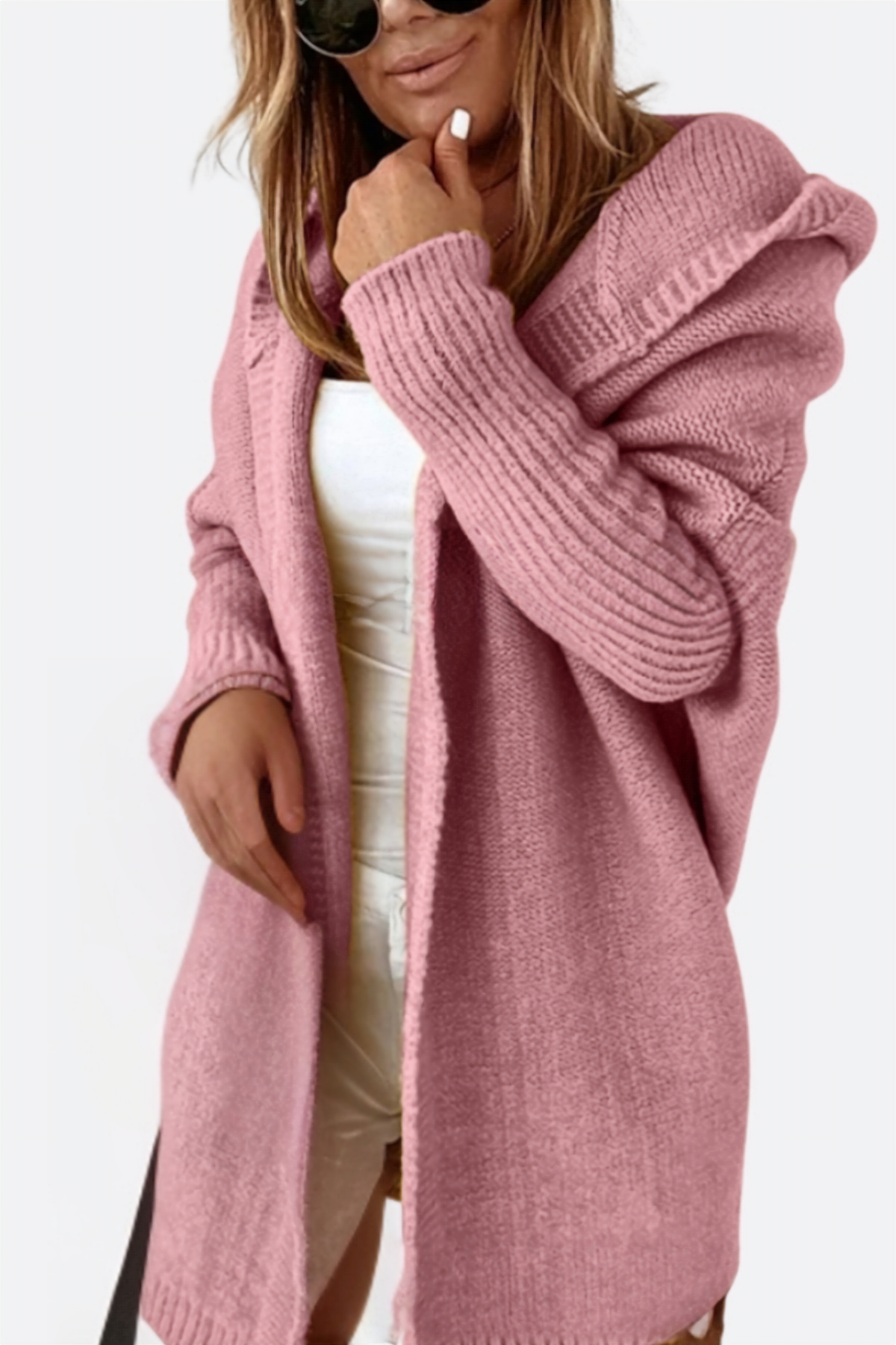Vianne | Cardigan Oversize com Capuz Tricô Feminino