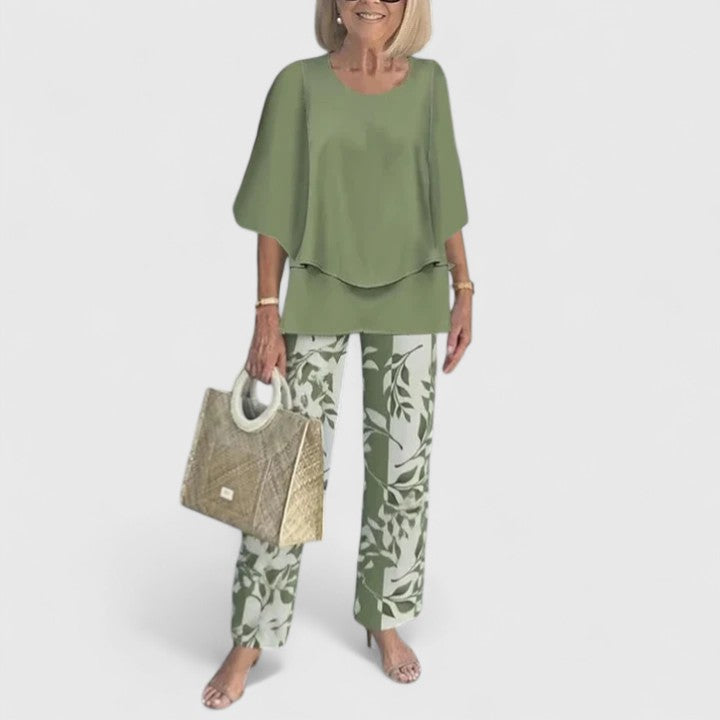 Solene | Conjunto Feminino Duas Peças Calça Wide Leg Relaxed Fit