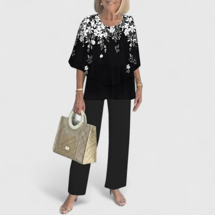 Solene | Conjunto Feminino Duas Peças Calça Wide Leg Relaxed Fit