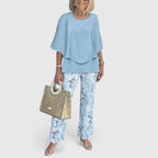 Solene | Conjunto Feminino Duas Peças Calça Wide Leg Relaxed Fit