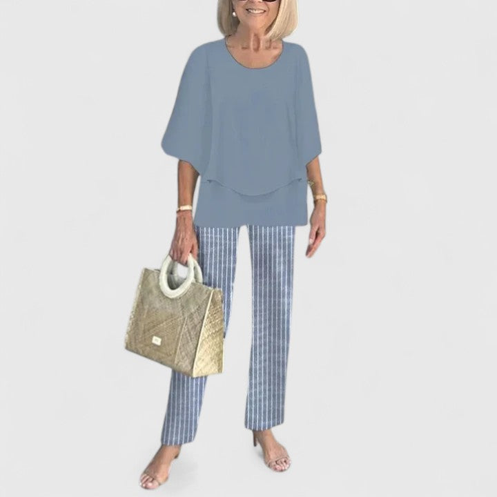 Solene | Conjunto Feminino Duas Peças Calça Wide Leg Relaxed Fit