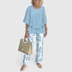Solene | Conjunto Feminino Duas Peças Calça Wide Leg Relaxed Fit