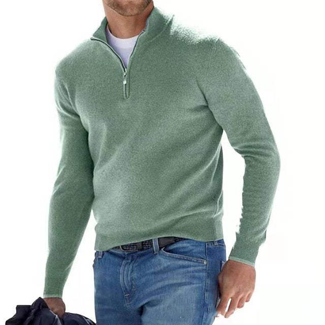 Aria | Camisola Masculina Merino Decote em V com Fecho