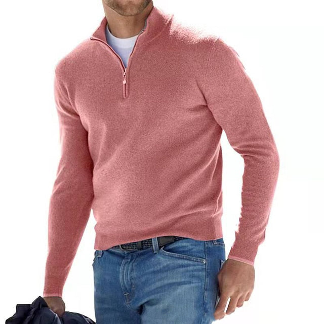 Aria | Camisola Masculina Merino Decote em V com Fecho