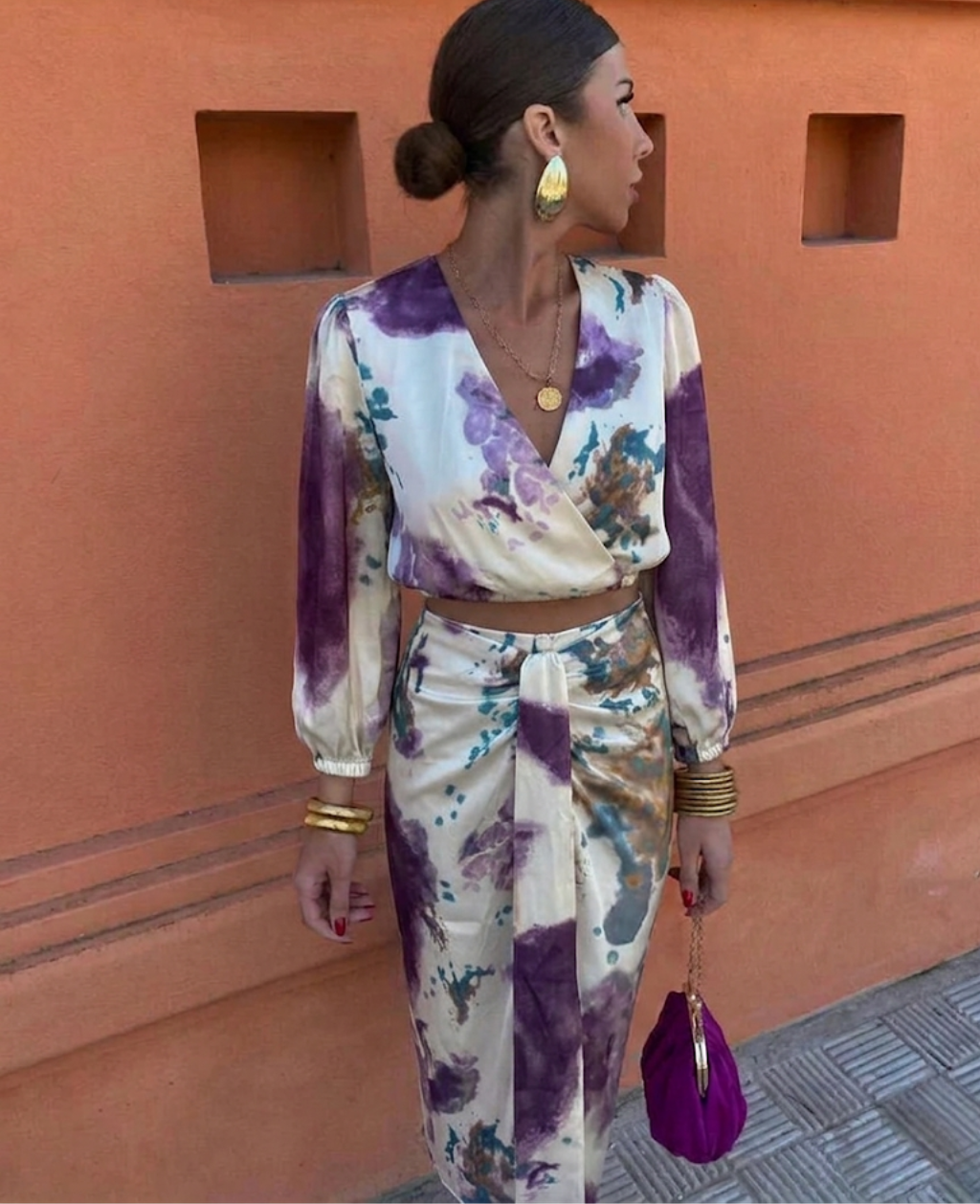 Elowen | Conjunto Feminino Blusa e Saia Floral