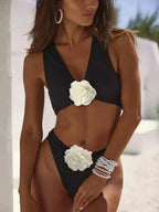 Biquíni Feminino | Padrão de Rosas, Confortável, Verão