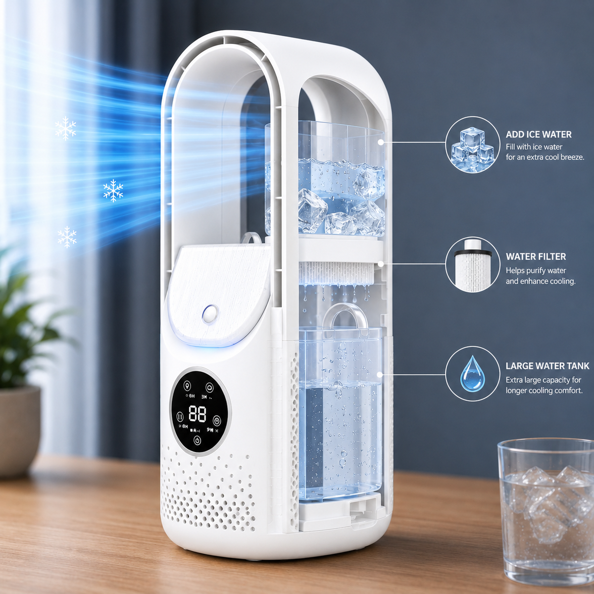 Climatizador Portátil Sem Pás Silencioso Compacto