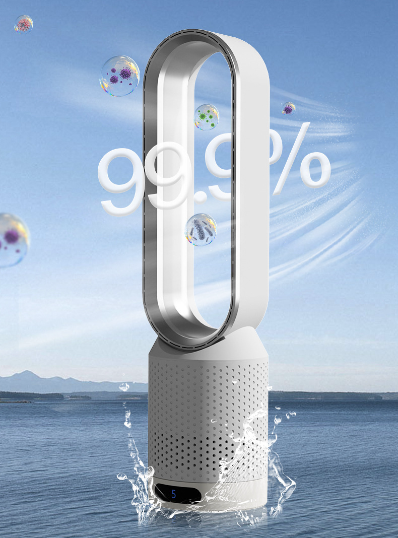 Ventilador Torre Sem Pás 3 em 1 Purificador UV