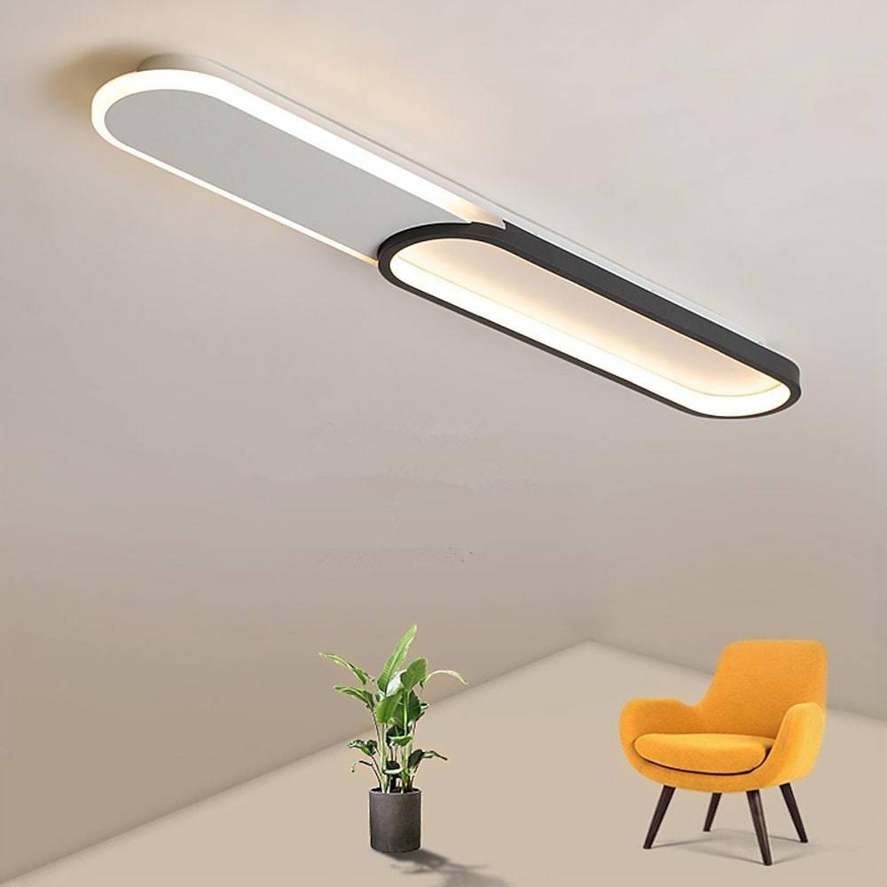 Esma | Luminária de Teto LED | Kit 2 Unidades, Retangular, Minimalista | Metal