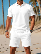 Conjunto de Shorts para Homem | Polo e Calção | Poliéster