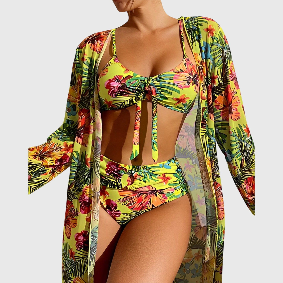 Biquíni Feminino | Estampa Tropical, Dois Volumes