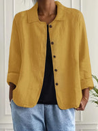 Cardigan Feminino | Algodão e Linho, Tecido Leve | Estilo Camisa, Casual Chic