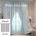 Reva | Cortinas Bordadas Fadas | Filtragem de Luz, Conjunto 2 Painéis | 100% Poliéster, Argolas