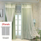 Reva | Cortinas Bordadas Fadas | Filtragem de Luz, Conjunto 2 Painéis | 100% Poliéster, Argolas