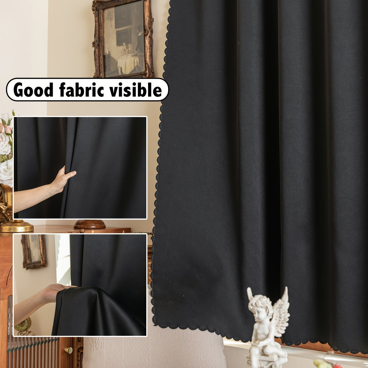 Anneke | Cortinas Blackout | Fixação Autoadesiva, Quarto e Sala | Poliéster 100%