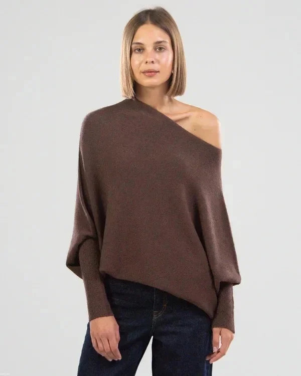 Della | Camisola Feminina Assimétrica Drapeada Gola Swing