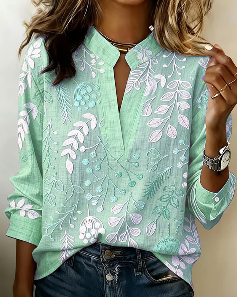 Juno | Blusa Feminina Floral Decote V
