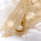 Quinn | Colar Pingente Opala Natural 18K | Gota, Ouro | Minimalista, Elegante