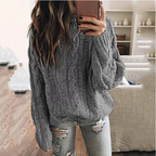 Yvaine | Mulher Tricot Cable Knit Camisola Ombro a Descoberto