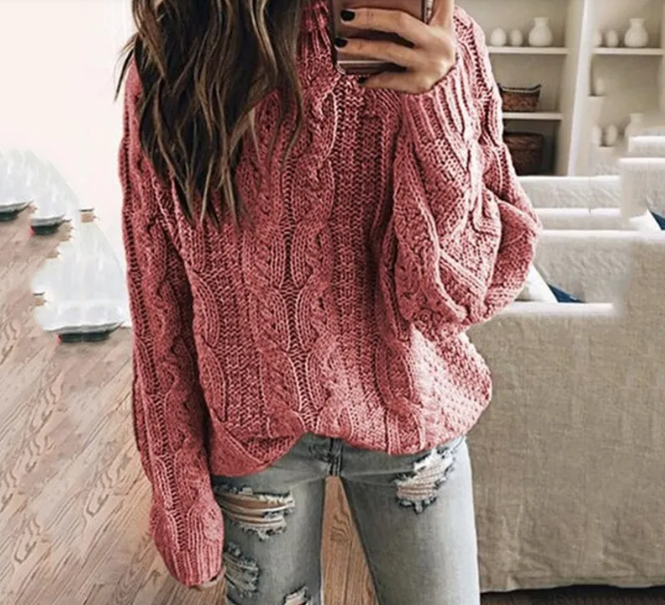 Yvaine | Mulher Tricot Cable Knit Camisola Ombro a Descoberto
