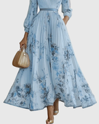 Calla | Vestido Midi Floral Feminino Sem Mangas Linha A
