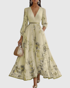 Calla | Vestido Midi Floral Feminino Sem Mangas Linha A