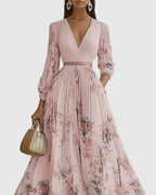 Calla | Vestido Midi Floral Feminino Sem Mangas Linha A
