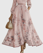 Calla | Vestido Midi Floral Feminino Sem Mangas Linha A