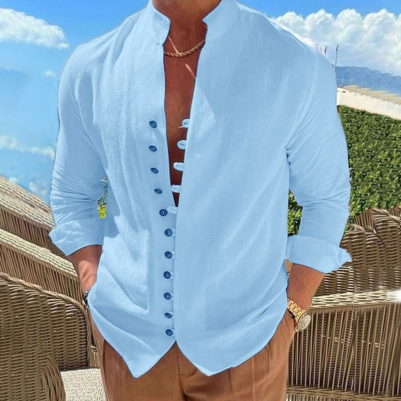 Vianne | Camisa de Algodão Manga Longa Masculina
