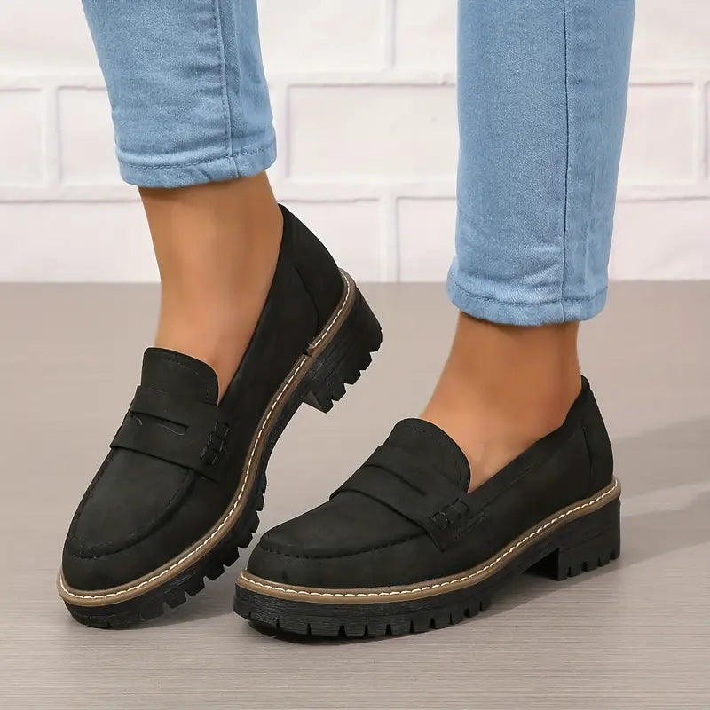 Della | Mocassins ortopédicos de plataforma femininos com suporte do arco